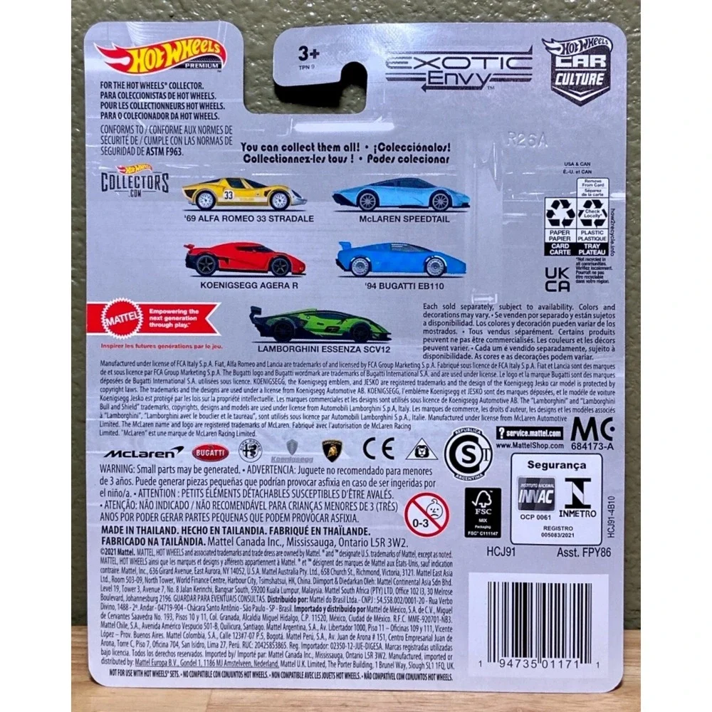 Hot Wheels Premium '69 Alfa Romeo‎ 33 Stradale Exotic Envy 1/5 Car Culture 2021